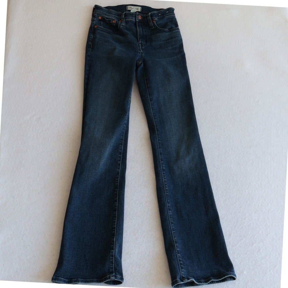 Madewell Kick Out Full Length Jeans Dark Indigo Flare Bootcut Slim Size 25x31